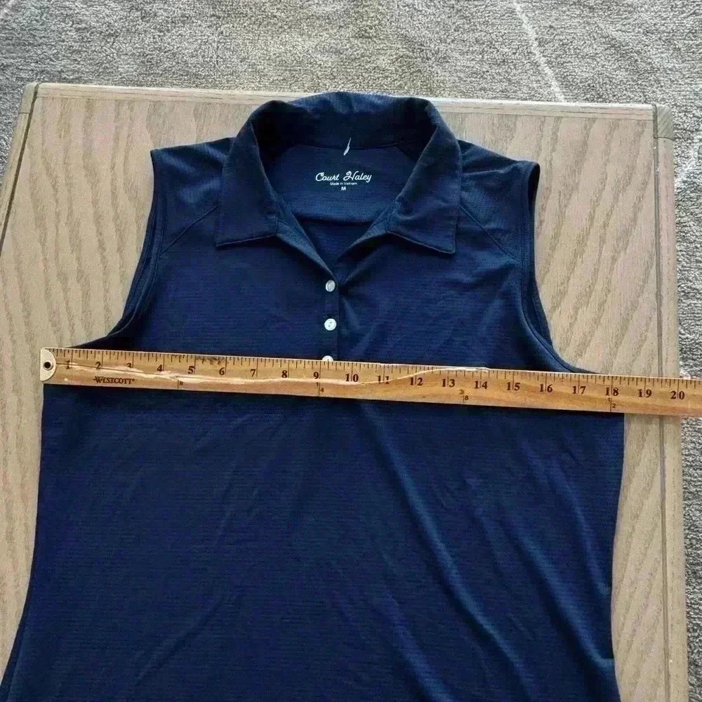 Court Haley Sleeveless Polo Navy Blue Medium - Picture 6 of 7